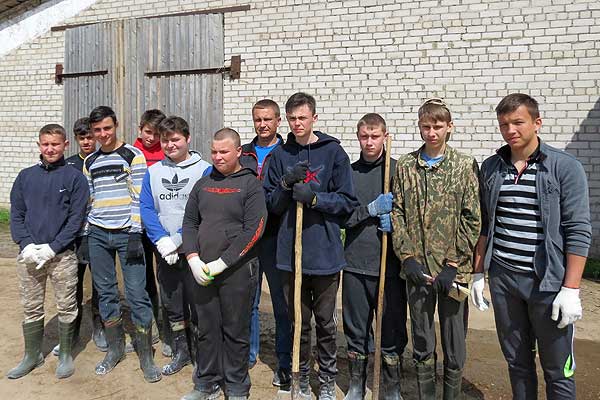 Ферму в Левково к сезону готовят кохановские школьники