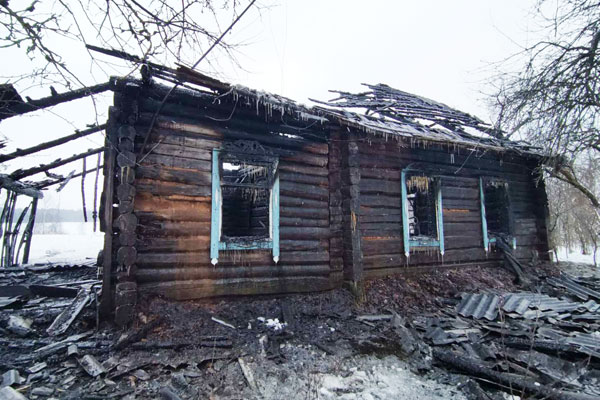 В деревне Михайловщина сгорел жилой дом